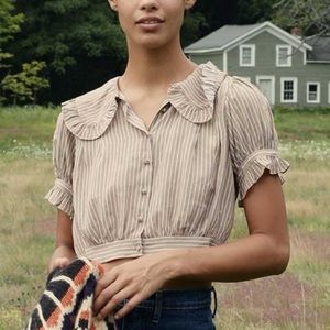 Dôen sparrow top cream seafarer stripe